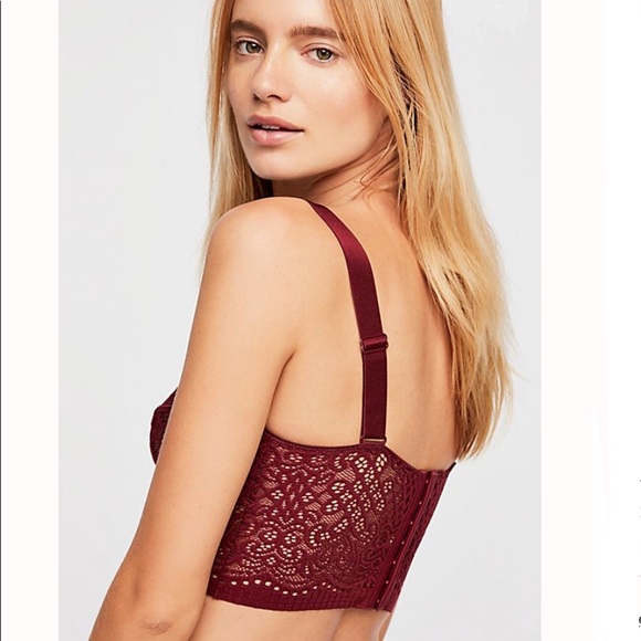 New Free People Abigail Red Lace Underwire Bra - Picture 4 of 7